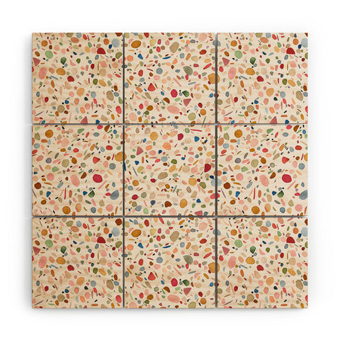 Ninola Design Terrazzo Pebbles Speckled Confetti Texture Wood Wall Mural