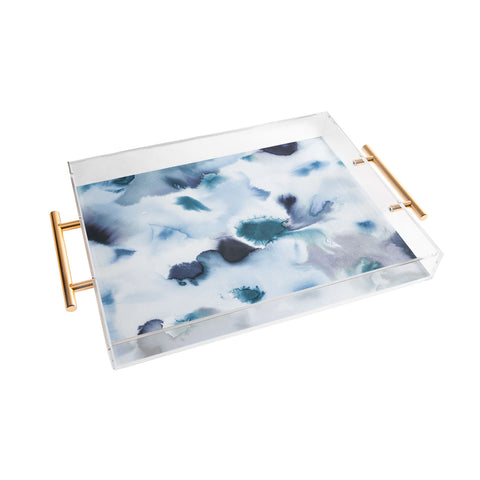 Ninola Design Textural abstract Indigo Acrylic Tray