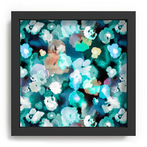 Ninola Design Textural Flowers Light Blue Recessed Framing Square
