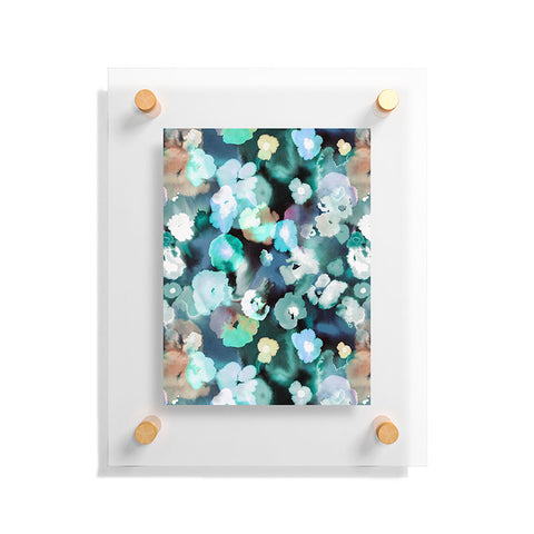 Ninola Design Textural Flowers Light Blue Floating Acrylic Print