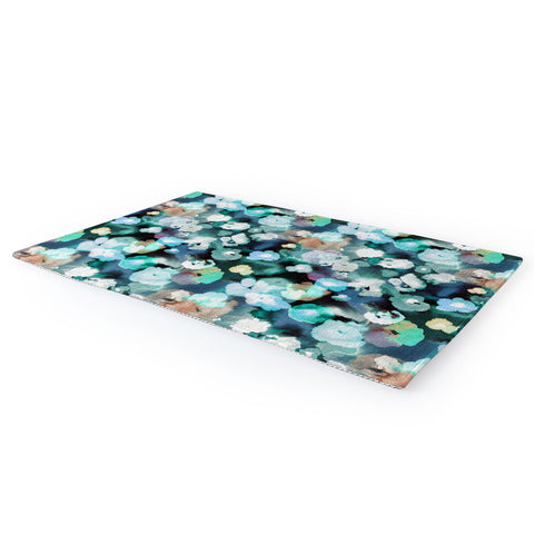 Ninola Design Textural Flowers Light Blue Area Rug