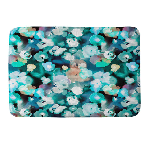 Ninola Design Textural Flowers Light Blue Memory Foam Bath Mat