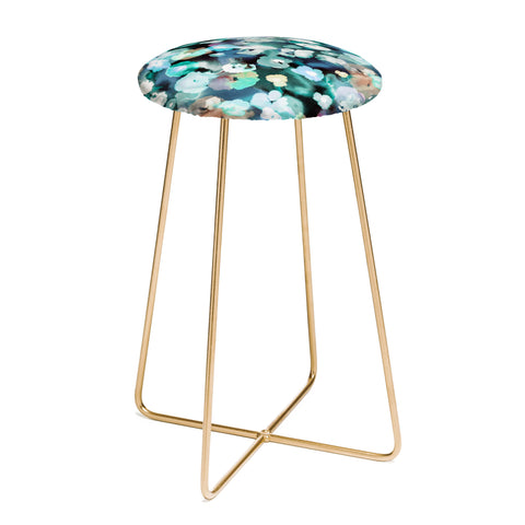 Ninola Design Textural Flowers Light Blue Counter Stool