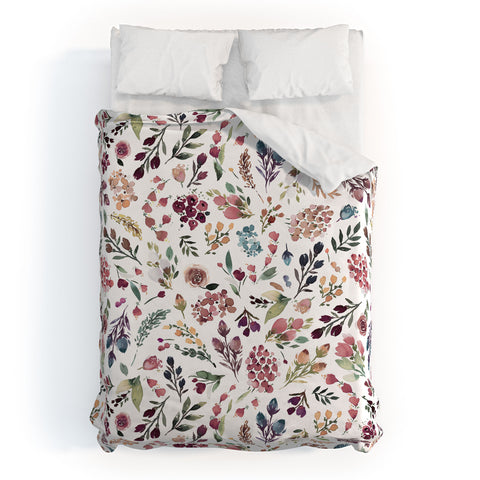 Ninola Design Tiny Flowers Perennial Pleasures Duvet Cover