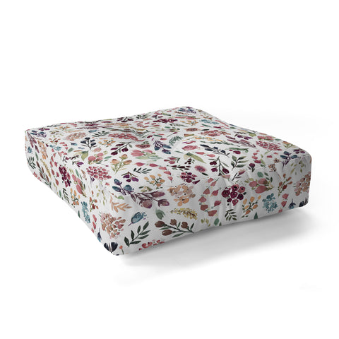 Ninola Design Tiny Flowers Perennial Pleasures Floor Pillow Square