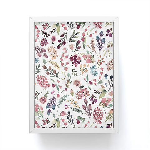 Ninola Design Tiny Flowers Perennial Pleasures Framed Mini Art Print