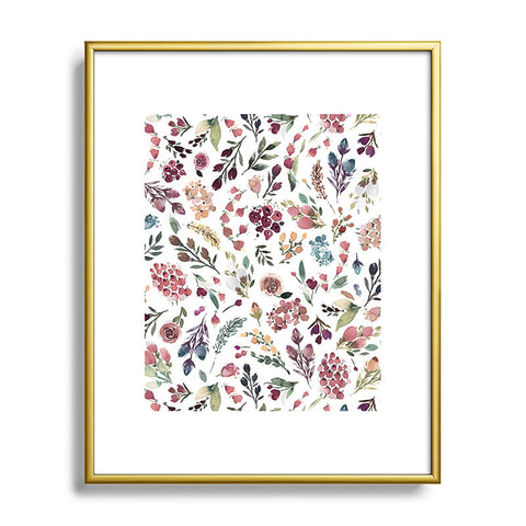 Ninola Design Tiny Flowers Perennial Pleasures Metal Framed Art Print