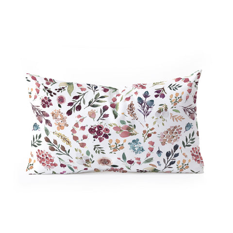 Ninola Design Tiny Flowers Perennial Pleasures Oblong Throw Pillow