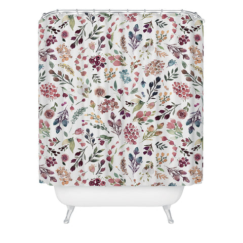 Ninola Design Tiny Flowers Perennial Pleasures Shower Curtain