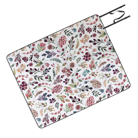 Ninola Design Tiny Flowers Perennial Pleasures Picnic Blanket