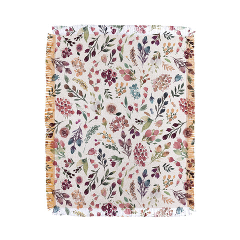 Ninola Design Tiny Flowers Perennial Pleasures Throw Blanket