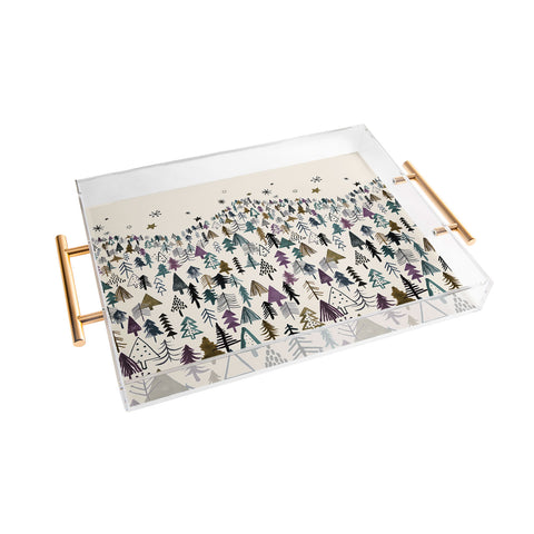 Ninola Design Trees Forest Night Acrylic Tray