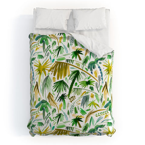 Ninola Design Tropical Expressive Palms Duvet Cover