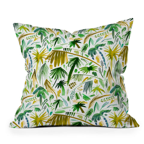 Ninola Design Tropical Expressive Palms Outdoor Throw Pillow
