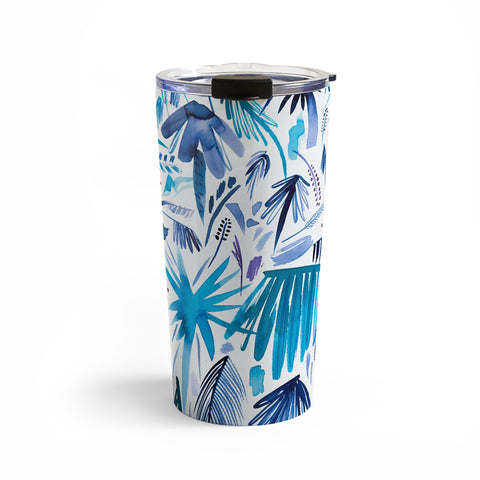 Ninola Design Tropical Relaxing Palms Blue Travel Mug