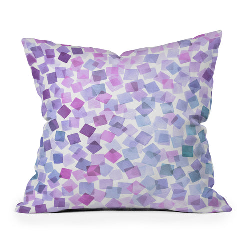 Ninola Design Very Peri Plaids Confetti Outdoor Throw Pillow