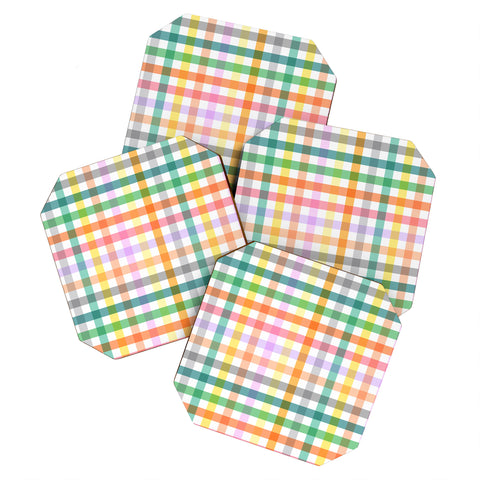 Ninola Design Vichy Spring Colorful Picnic Coaster Set