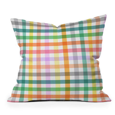 Ninola Design Vichy Spring Colorful Picnic Outdoor Throw Pillow