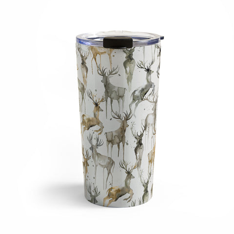 Ninola Design Watercolor Deers Golden Travel Mug