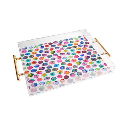 Ninola Design Watercolor Dots Marbles Acrylic Tray