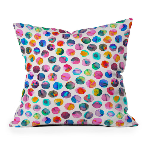 Ninola Design Watercolor Dots Marbles Outdoor Throw Pillow