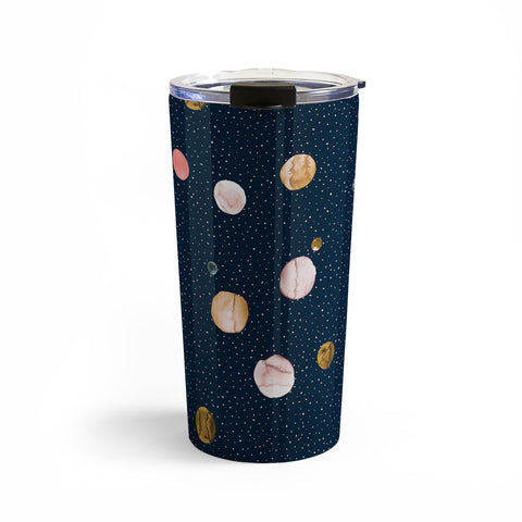 Ninola Design Watercolor Dots Mineral Navy Travel Mug