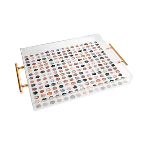 Ninola Design Watercolor Dots Snow Fallen Acrylic Tray