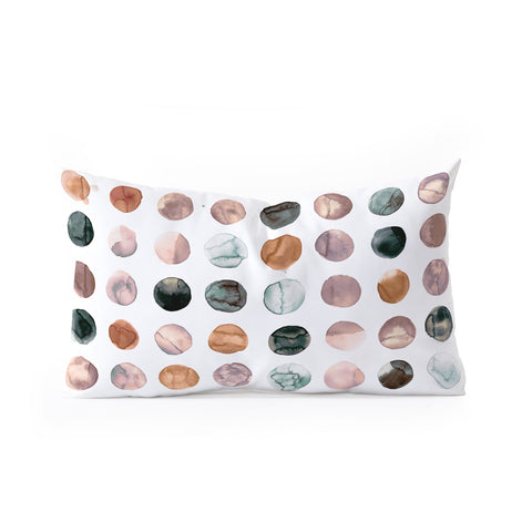Ninola Design Watercolor Dots Snow Fallen Oblong Throw Pillow Havenly