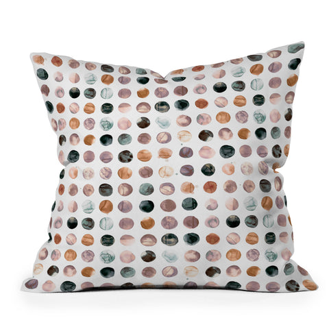 Ninola Design Watercolor Dots Snow Fallen Throw Pillow Havenly