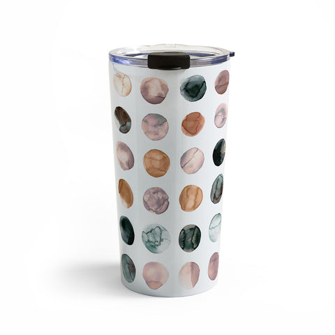 Ninola Design Watercolor Dots Snow Fallen Travel Mug