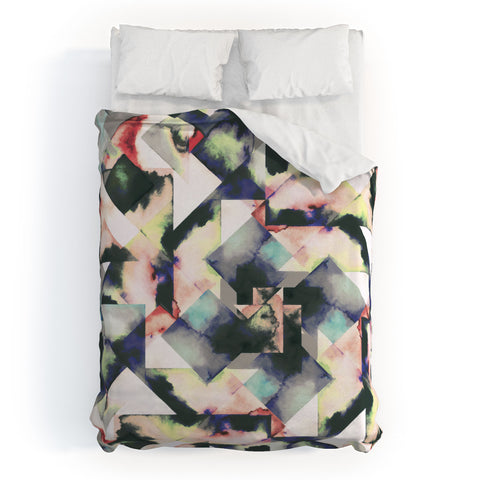 Ninola Design Watercolor Marble Tiles Duvet Cover