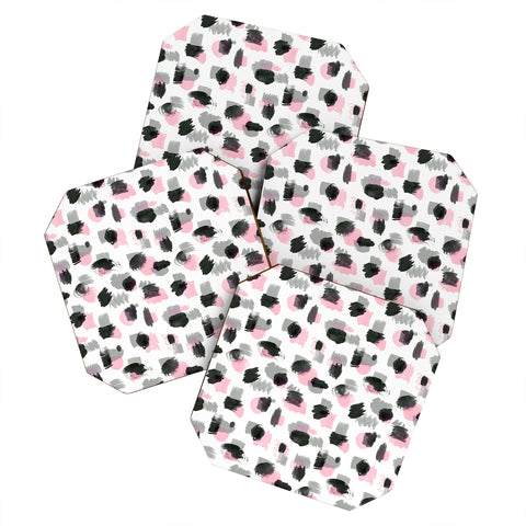 Ninola Design Watercolor Stains Pink Grey Coaster Set