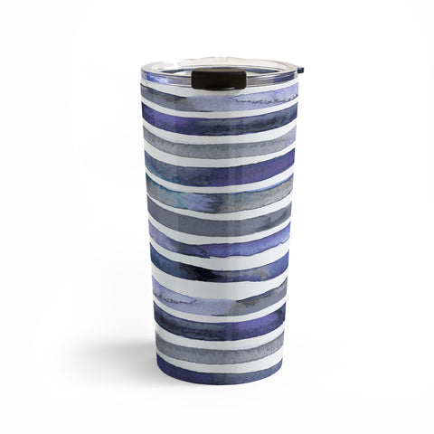 Ninola Design Watercolor stripes blue Travel Mug
