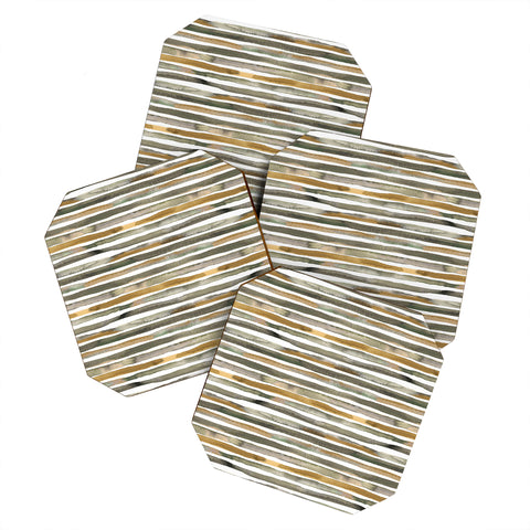 Ninola Design Watercolor stripes Natural Coaster Set