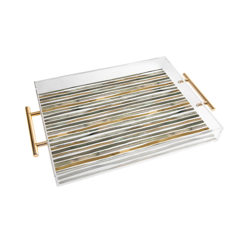Ninola Design Watercolor stripes Natural Acrylic Tray
