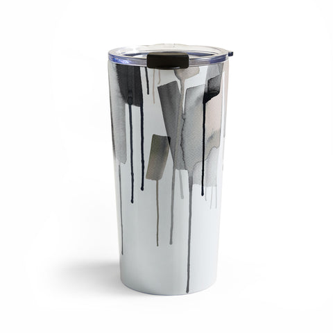 Ninola Design Watery stripes border Black Travel Mug