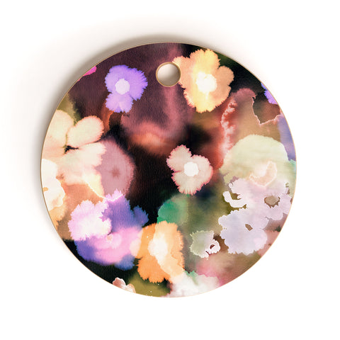 Ninola Design Watery summer flowers Cutting Board Round