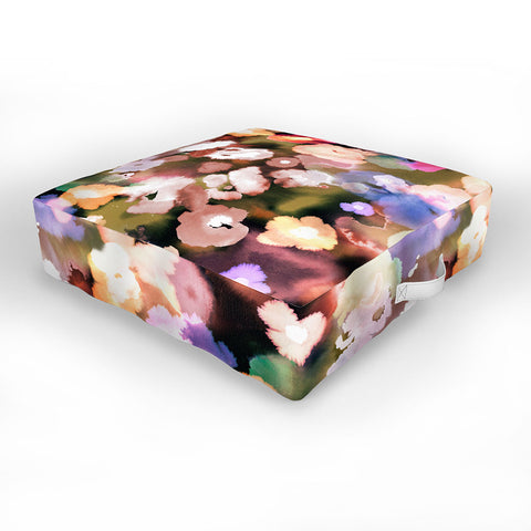 Ninola Design Watery summer flowers Outdoor Floor Cushion