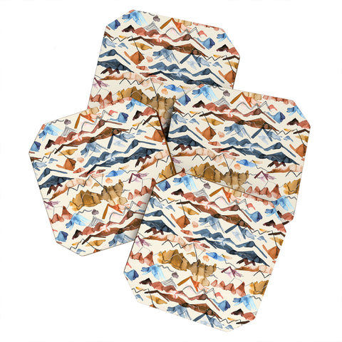 Ninola Design Western landscape watercolor Coaster Set