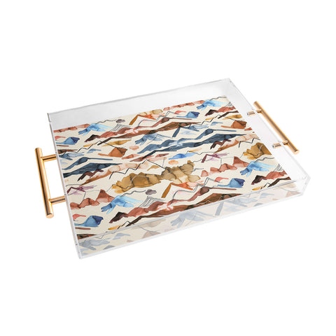 Ninola Design Western landscape watercolor Acrylic Tray