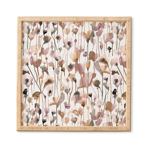 Ninola Design Wild Flowers Fall Neutral Framed Wall Art