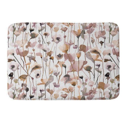 Ninola Design Wild Flowers Fall Neutral Memory Foam Bath Mat