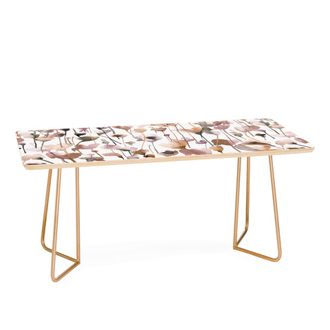 Ninola Design Wild Flowers Fall Neutral Coffee Table