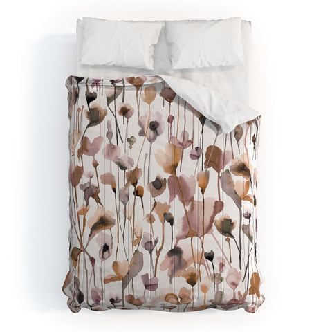 Ninola Design Wild Flowers Fall Neutral Comforter
