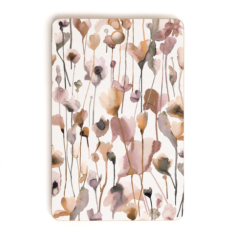 Ninola Design Wild Flowers Fall Neutral Cutting Board Rectangle