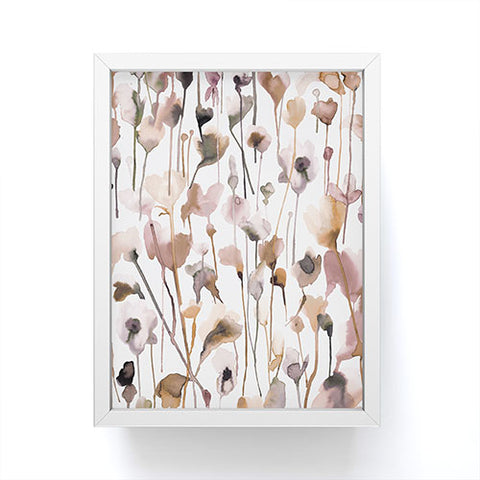 Ninola Design Wild Flowers Fall Neutral Framed Mini Art Print