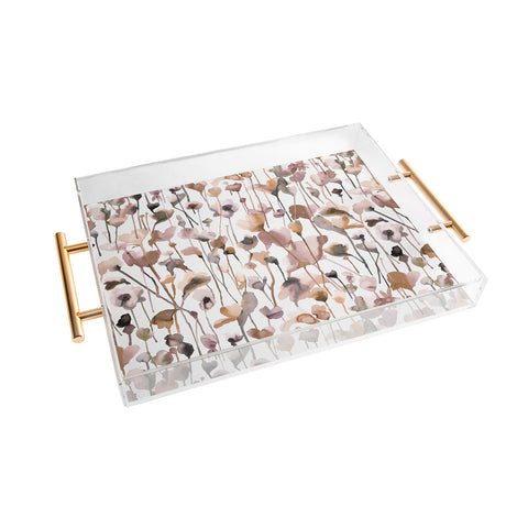 Ninola Design Wild Flowers Fall Neutral Acrylic Tray