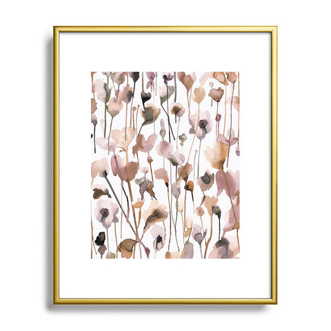 Ninola Design Wild Flowers Fall Neutral Metal Framed Art Print