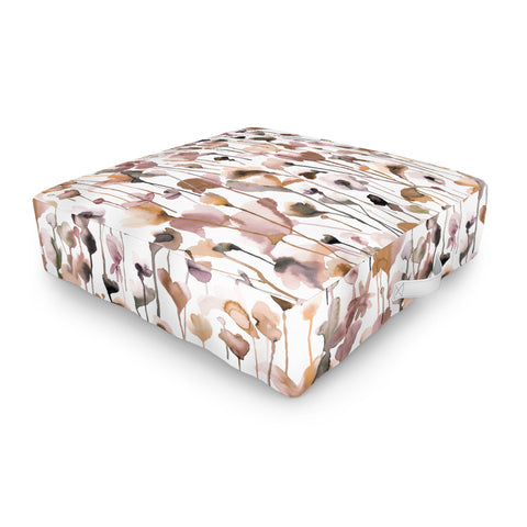 Ninola Design Wild Flowers Fall Neutral Outdoor Floor Cushion