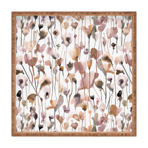 Ninola Design Wild Flowers Fall Neutral Square Tray